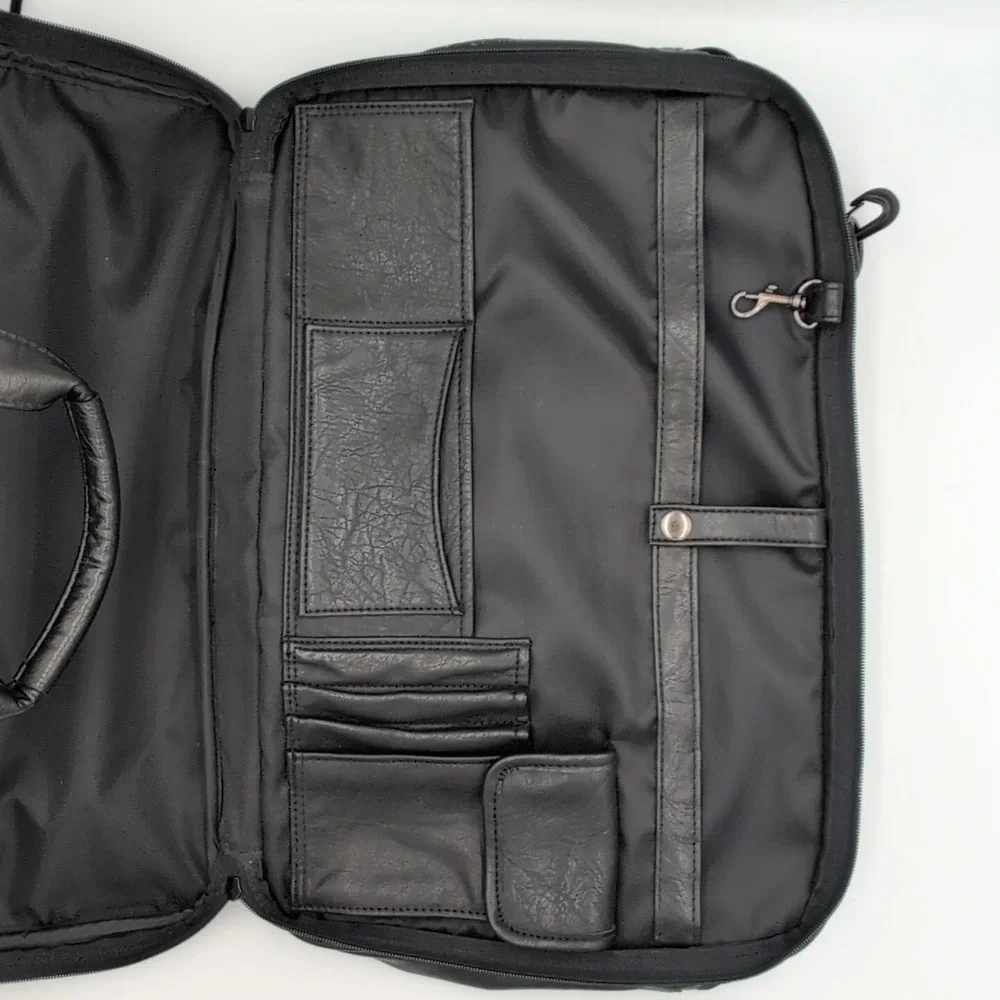 Converse Shoulder PC Bag Faux Soft‎ Leather Clutch Black - Rare Vintage